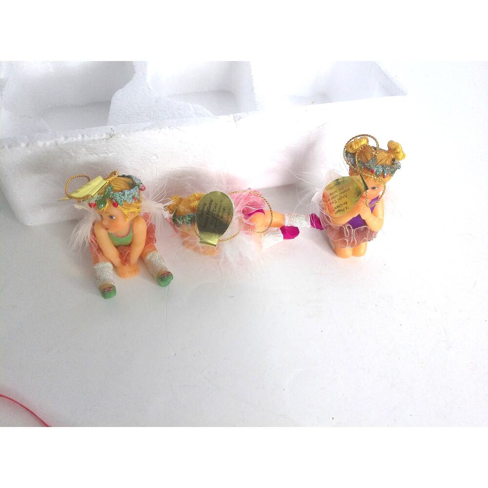 Heirloom Ornaments Angel Toes Prayer For Grace Sleeping Beauty Blissful Set Of 3 - Picture 8 of 8